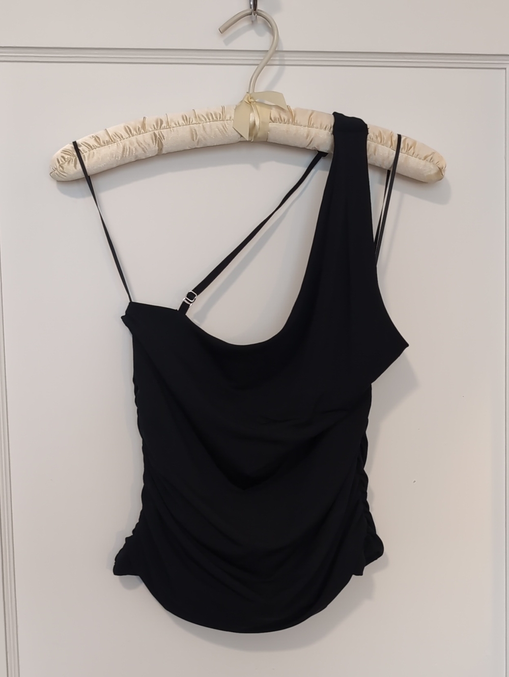 Abercrombie & Fitch Black One-Shoulder Draped Tank